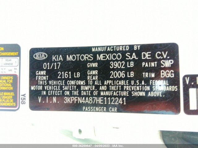 KIA FORTE EX 2017 3KPFN4A87HE112241 Image 9