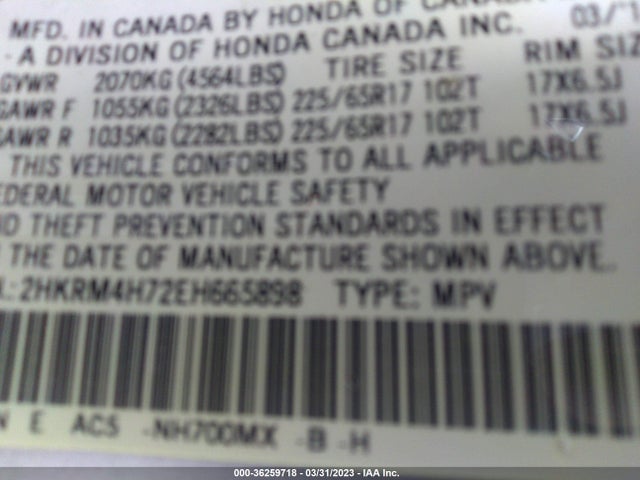 Honda Cr-v Ex-l 2014 2HKRM4H72EH665898 Image 10