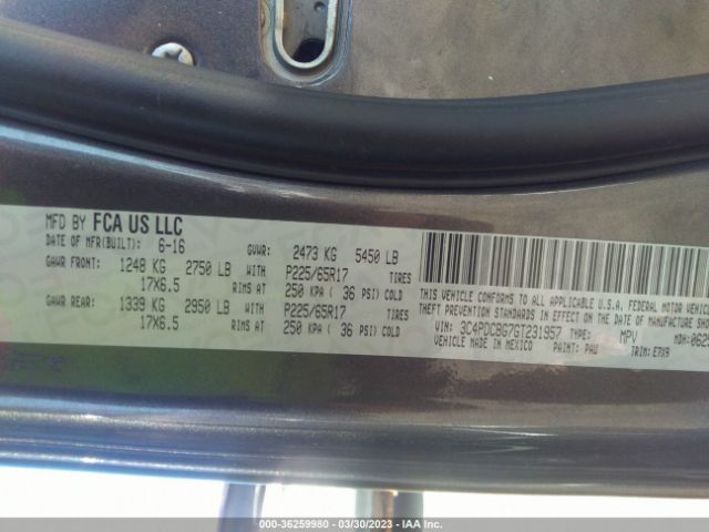 3C4PDCBG7GT231957 Dodge Journey Sxt
