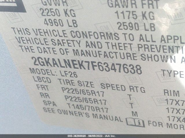 2GKALNEK7F6347638 GMC TERRAIN SL