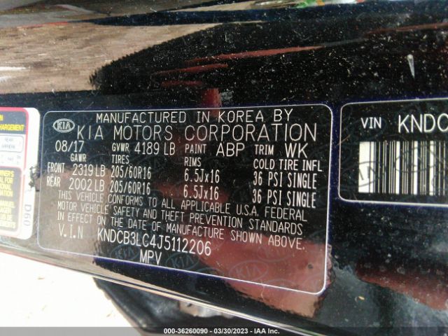 KNDCB3LC4J5112206 KIA NIRO LX