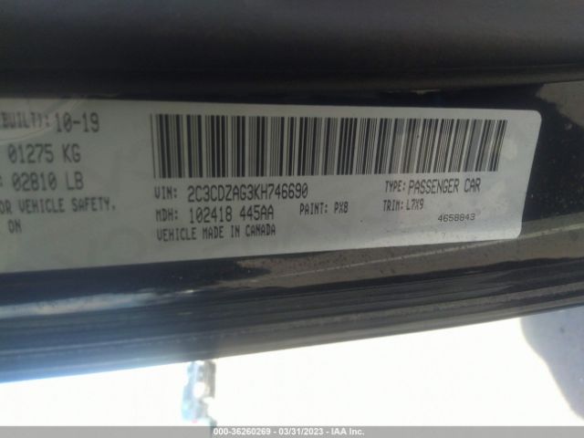 2C3CDZAG3KH746690 Dodge Challenger Sxt