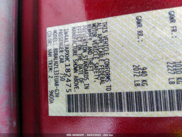 1N4AL3APXHC182475 Nissan Altima 2.5 Sr