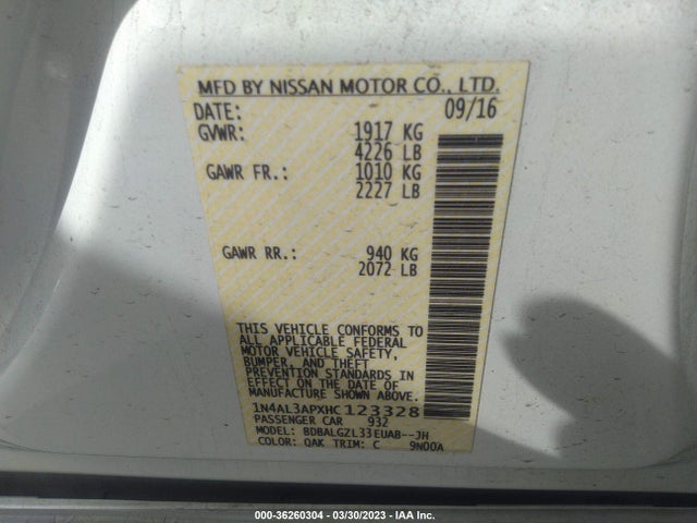 Nissan Altima 2.5 S 2017 1N4AL3APXHC123328 Image 11