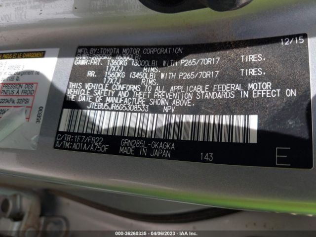 Toyota 4runner Limited/trail/sr5 2016 JTEBU5JR6G5308533 Image 10