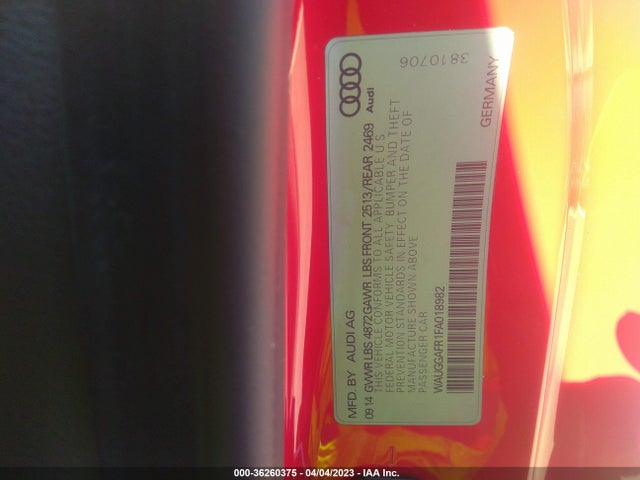2015 Audi S5, VIN: WAUGGAFR1FA018982