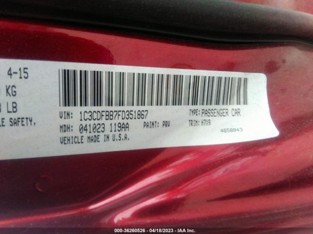1C3CDFBB7FD351867 Dodge DART SXT