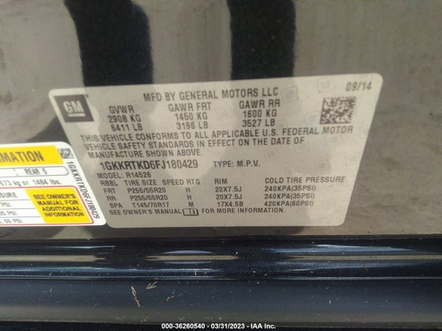GMC Acadia Denali 2015 1GKKRTKD6FJ180429 Image 9