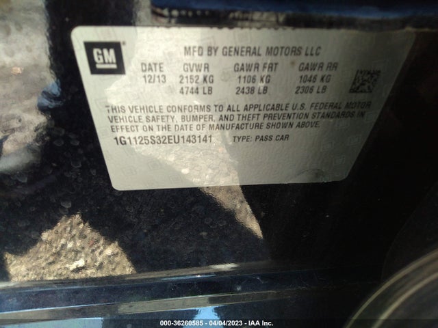 Chevrolet IMPALA LT 2014 1G1125S32EU143141 Image 9