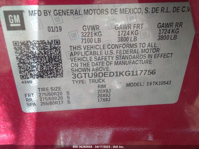 GMC Sierra 1500 Slt 2019 3GTU9DED1KG117756 Image 9
