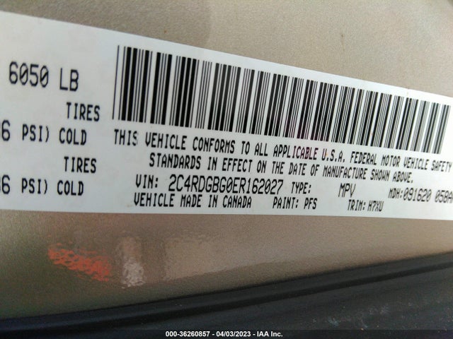Dodge Grand Caravan American Value Pkg 2014 2C4RDGBG0ER162027 Image 9