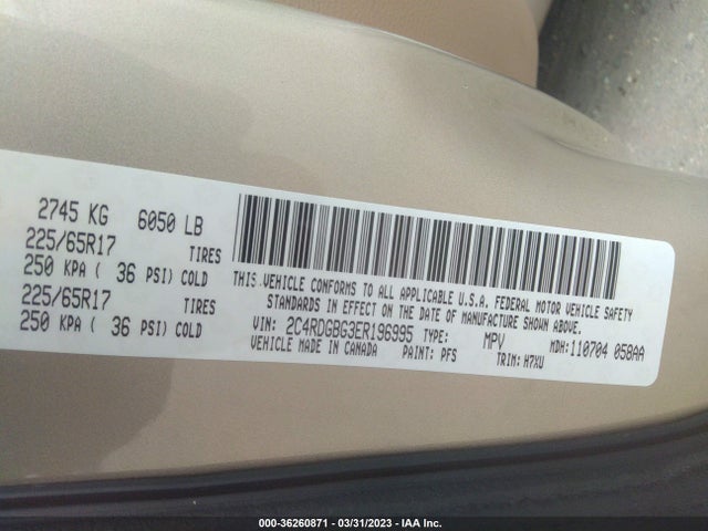 Dodge Grand Caravan Se 2014 2C4RDGBG3ER196995 Image 9