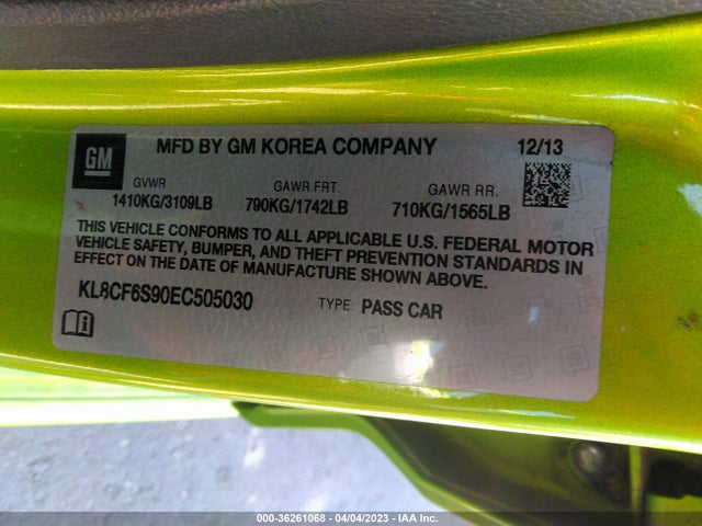 Chevrolet Spark Lt 2014 KL8CF6S90EC505030 Image 9