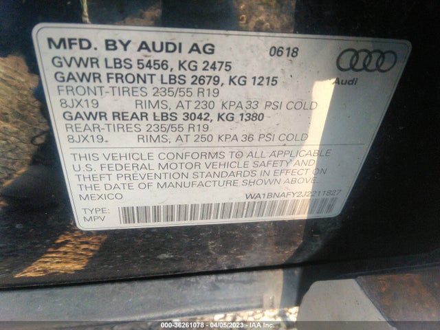 Audi Q5 Premium Plus 2018 WA1BNAFY2J2211827 Image 9