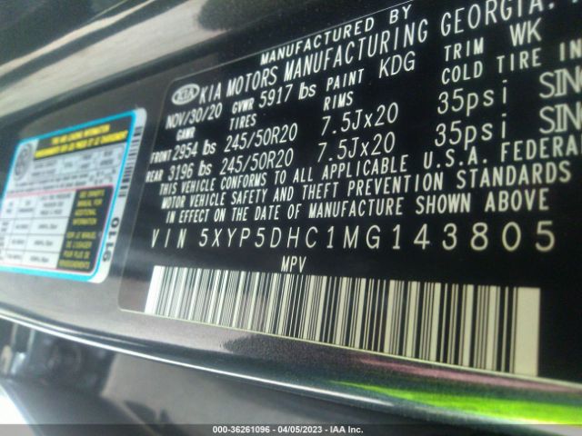5XYP5DHC1MG143805 KIA Telluride Sx