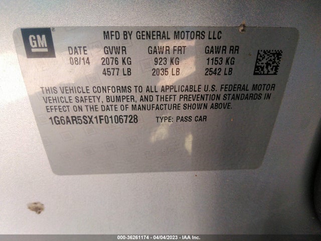 Cadillac Cts Sedan Luxury Rwd 2015 1G6AR5SX1F0106728 Image 9