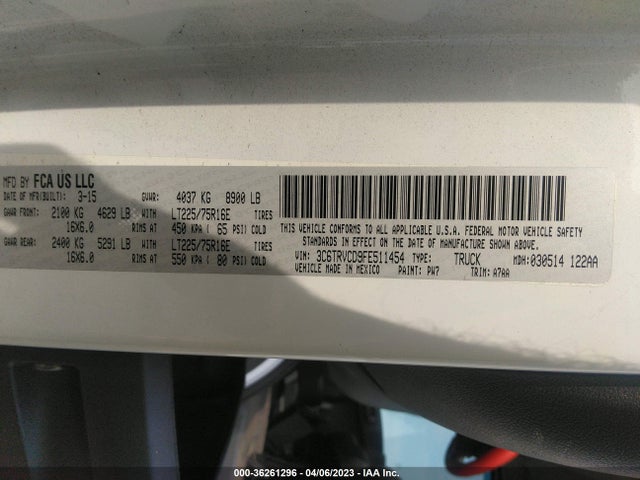 3C6TRVCD9FE511454 RAM Promaster