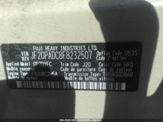 JF2GPADC8F8232507 Subaru Xv Crosstrek Premium