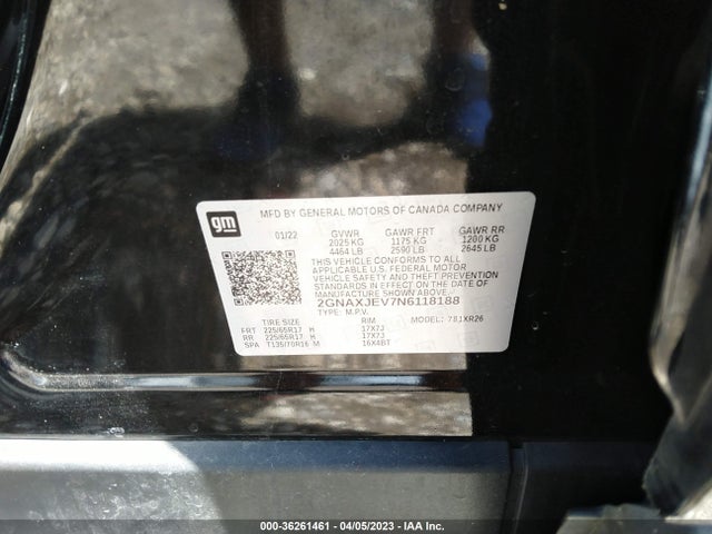 Chevrolet EQUINOX LT 2022 2GNAXJEV7N6118188 Image 9