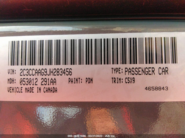2C3CCAAG9JH283456 Chrysler 300 Touring