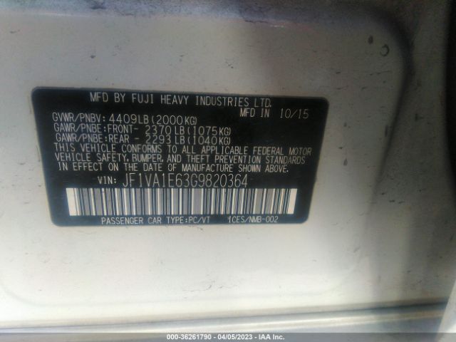 JF1VA1E63G9820364 Subaru Wrx Premium