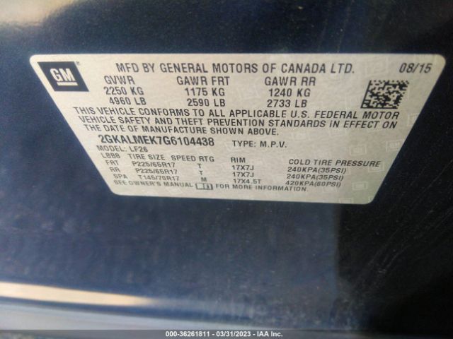 2GKALMEK7G6104438 GMC Terrain Sle