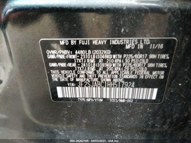 JF2SJABC1HH517924 Subaru FORESTER