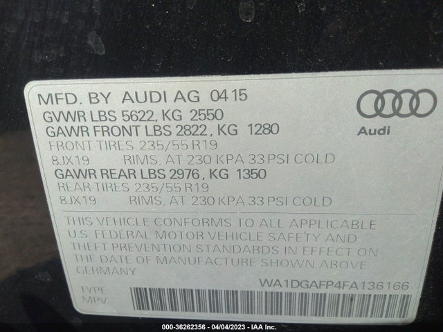 WA1DGAFP4FA136166 Audi Q5 Premium Plus
