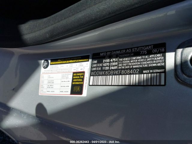 WDDWK8DB9KF808402 Mercedes-Benz C-class C 300