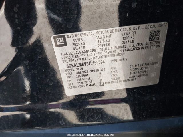3GKALMEV0JL165594 GMC Terrain Sle