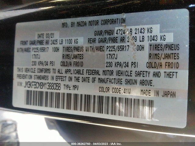 Mazda Cx-5 Touring 2021 JM3KFBCM8M1388068 Image 9