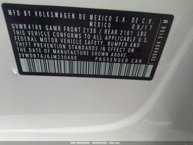 3VWDB7AJ6JM230486 Volkswagen Jetta 1.4t