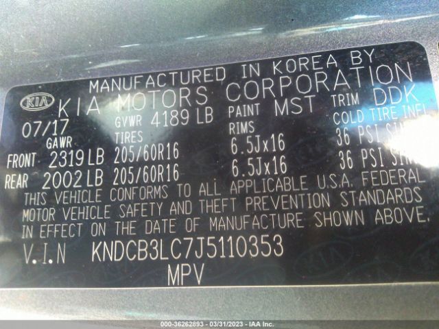 KNDCB3LC7J5110353 KIA NIRO LX