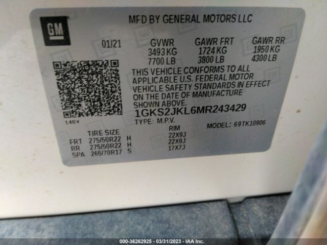1GKS2JKL6MR243429 GMC YUKON XL DENALI