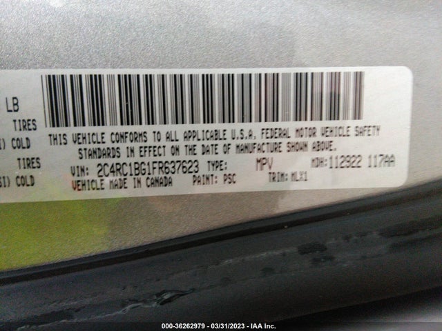 2C4RC1BG1FR637623 Chrysler Town & Country Touring