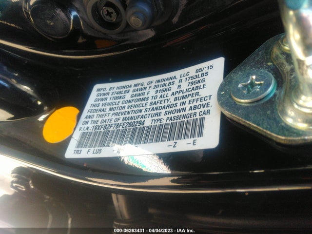 Honda Civic Sedan Se 2015 19XFB2F78FE260294 Image 9