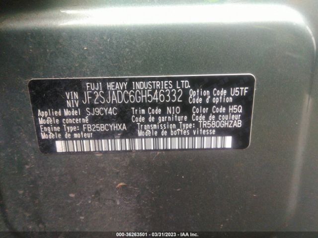 JF2SJADC6GH546332 Subaru Forester 2.5i Premium