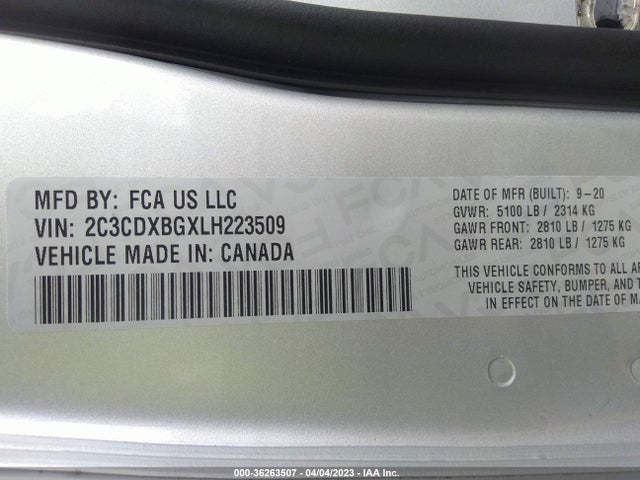 Dodge Charger Sxt 2020 2C3CDXBGXLH223509 Image 9