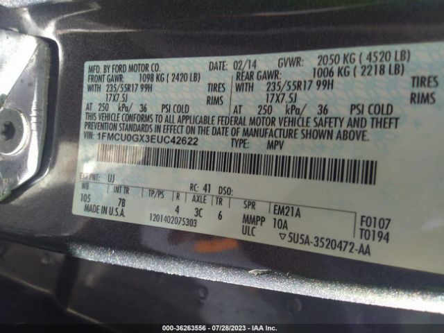 1FMCU0GX3EUC42622 Ford ESCAPE SE