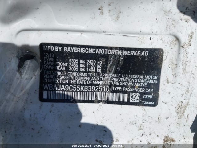 WBAJA9C55KB392510 BMW 5 Series 530e Iperformance
