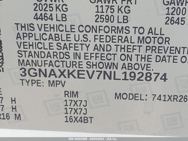 Chevrolet EQUINOX LT 2022 3GNAXKEV7NL192874 Image 11