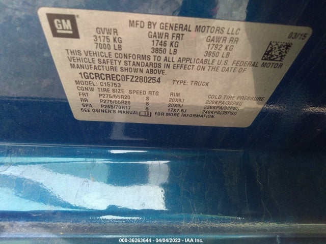 Chevrolet Silverado 1500 Lt 2015 1GCRCREC0FZ280254 Image 9