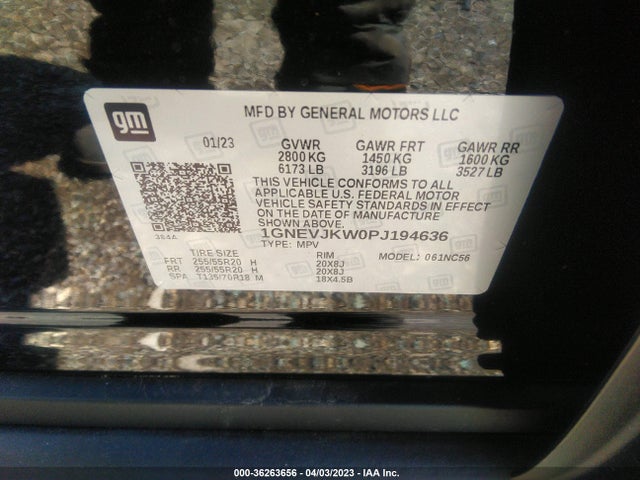 Chevrolet Traverse Rs 2023 1GNEVJKW0PJ194636 Image 9