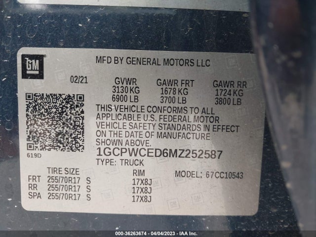 Chevrolet Silverado 1500 Lt 2021 1GCPWCED6MZ252587 Image 9
