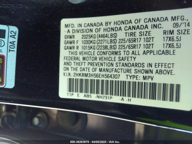 Honda CR-V EX 2014 2HKRM3H56EH564307 Image 11