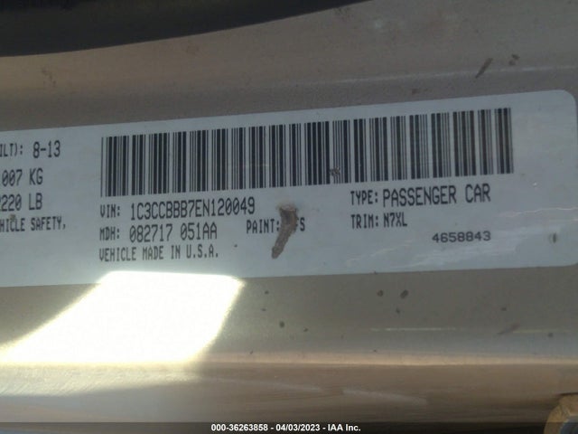 1C3CCBBB7EN120049 Chrysler 200 Touring