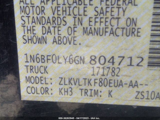 1N6BF0LY6GN804712 Nissan Nv Sv