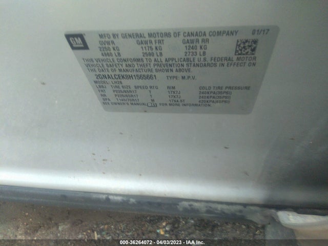 Chevrolet EQUINOX LT 2017 2GNALCEK8H1565661 Image 9