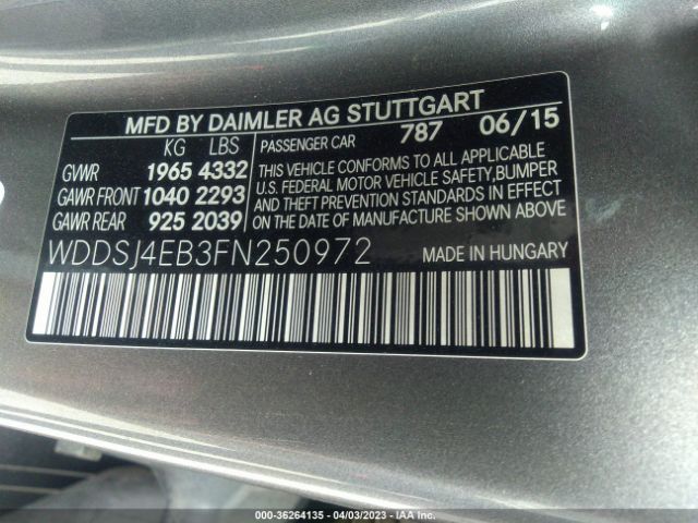WDDSJ4EB3FN250972 Mercedes-Benz Cla-class Cla 250