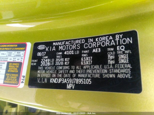 KNDJP3A59J7895105 KIA SOUL +